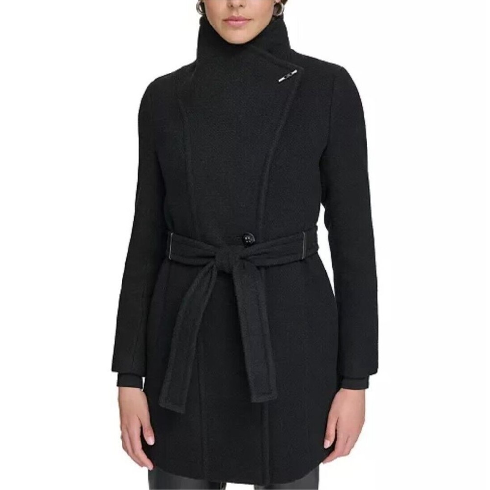 LIKE NEW ✨ Calvin Klein Belted Toggle Wrap Coat
